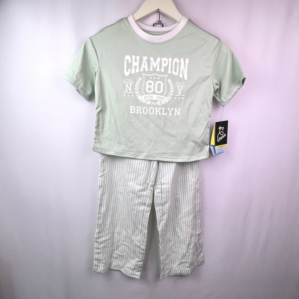 Art Class Kids Mint Green Champion Brooklyn Pajama Set Size S 6/7 NWT